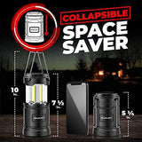 GearLight Camping Lantern - 2 Portable LED Battery Powered Lantern with Magnetic Base and Foldable Hook for Emergency Use or Campsites, Essential Hurricane Survival Kit with Batteries
