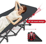 ATORPOK Camping Cot for Adults with Cushion Comfortable, Tent Folding Cot for Sleeping, Lightweight Folding Bed with Carry Bag Supports 450 lbs