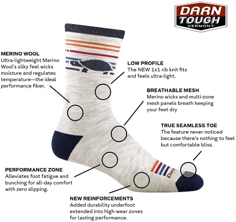 Darn Tough Men's Pacer Micro Crew Ultra-Lightweight With Cushion Sock (Style 1041) -