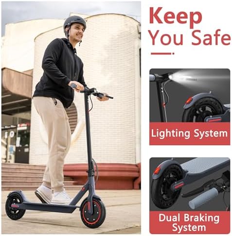 Electric Scooter for Adults, 8.5"/10" Tires, 19/22Mph, 350W/500W Motor, 21-28 Miles Range, Folding E-Scooter with Dual Suspension,APP(V1/SPRO/MAX/PRO)