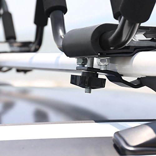 Leader Accessories Kayak Rack 2 Pair J Bar for Canoe Surf Board SUP On Roof Top Mount Crossbar with 4 pcs Tie Down Straps