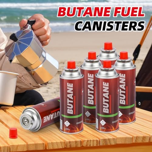 Pack of 4 Butane Fuel Cylinders| 8oz Butane Canisters for Portable Stove | Butane Torch Replacement Canisters