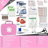 Portable-Home First-Aid Emergency-Kit Car-Travel - 299Pcs Urgent Basic First Aid Set Earthquake Emergency Kit Outdoor Backpacking Gear for Hiking Office Pink YIDERBO