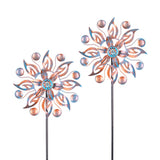 VEWOGARDEN 2PCS Metal Wind Spinners, Waterproof Wind Sculptures & Spinners Small Garden Art Outdoor Wind Spinner Kinetic Wind Spinner for Yard and Lawn