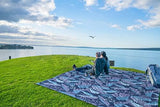 WEKAPO Beach Blanket Waterproof Sandproof Oversized, Extra Large Beach Mat Sand Free, Lightweight & Compact Sand Free Mat with 6 Stakes & 4 Corner Pockets