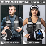PORTHOLIC Running Vest for Women Men with 470ml/17oz Water Bottle |Adjustable Hydration Vest|Reflective |Lightweight |6 Pockets |Breathablefor Running Accessories for Hiking Running