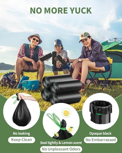Camping Toilet Bags Poo Gel Set, Portable Toilet Bags with Camping Toilet Gel, Composting Toilet Bags Poo Gel for Portable Toilet Camping Outdoor Hiking Emergency Toilet