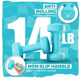 Yes4All Neoprene Coated Dumbbell Hand Weight Sets of 2 - Multiple Weight Options with 15 Colors, Anti-roll, Anti-Slip, Hexagon Shape