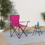 Trademark Innovations Portable Folding Pink Camp Chair, 19.5" L x 31" W x 34.5" H