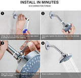 HOPOPRO 5-Mode High Pressure Shower Head - The Washington Post, NBC News, Today TV Show Recommended - High Flow Fixed Showerheads (4 Inch Silver)