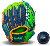 Franklin Sports Kids Baseball Glove + Ball Sets - Meshtek Youth Teeball Gloves for Kids + Toddlers - Left + Right Hand Throw Mitts + Glove Sets with Foam Balls - Boys + Girls Gloves - 9.5" Inch