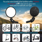Bike Mirrors,Bike Bar End Mirror, HD Glass Convex Lens Bicycle Rearview Mirror, Safe Cycling Rearview Mirror, Easy to Install
