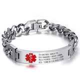 Custom Engraved Medical Alert Bracelet for Men and Women, Titanium Steel