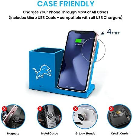 SOAR NFL Unisex Wireless Charging Stand and Desktop Organizer