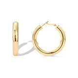 PAVOI Chunky Huggie Earrings, 925 Silver, Yellow Gold, Size 40 Millimeters