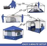 KAMPKEEPER Camping Cube, Converts 10'x10' Straight Leg Canopy into Inner Pop Up Tent, with 1 Dog Hole–Fully Vented Roof(Canopy & Frame NOT Included), Navy Blue