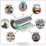 Benevolence LA Authentic Handwoven Mexican Blanket | Yoga Blankets, Outdoor, Picnic, Beach, Camping | Equestrian Saddle | Serape 50x70 inches - Mint, Pack of 1