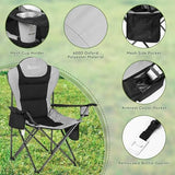 Camping Chairs 2 Pack, Camp Chair for Adults, Folding Chairs for Outside, Support 380 LBS, Portable Travel Lawn Outdoor Camping Chairs with Cup Holder & Cooler Bag, Sports Chairs for Baseball