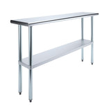 AmGood 14 in. x 60 in. Stainless Steel Work Table | Metal Kitchen Food Prep Table | NSF