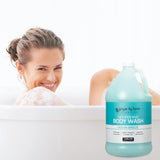 Ginger Lily Farms Club & Fitness Nourishing Body Wash, 100% Vegan & Cruelty-Free, Ocean Breeze Scent, 1 Gallon Refill (Pack of 4)