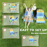 Rainbow Beach Chair for Adults | Folding | Heavy Duty | Adjustable Lay Flat, Lightweight | Outdoor