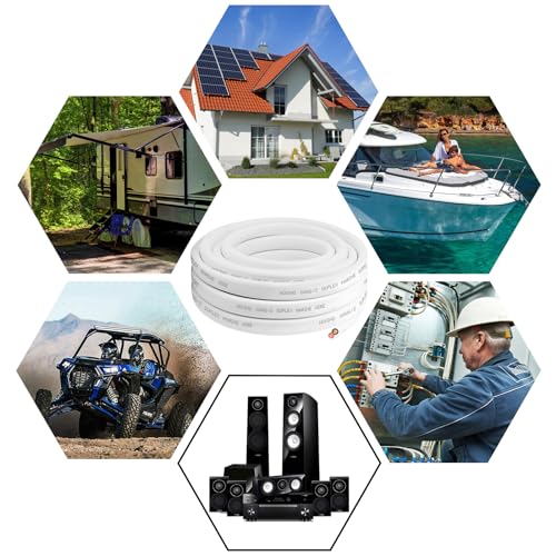 6 Gauge Marine Wire,6 AWG 30ft Duplex Marine Grade Wire Tinned Copper Heavy Duty Sheathed Cable for Boat/Automotive/RV/Camper/Trailer Outdoor Use