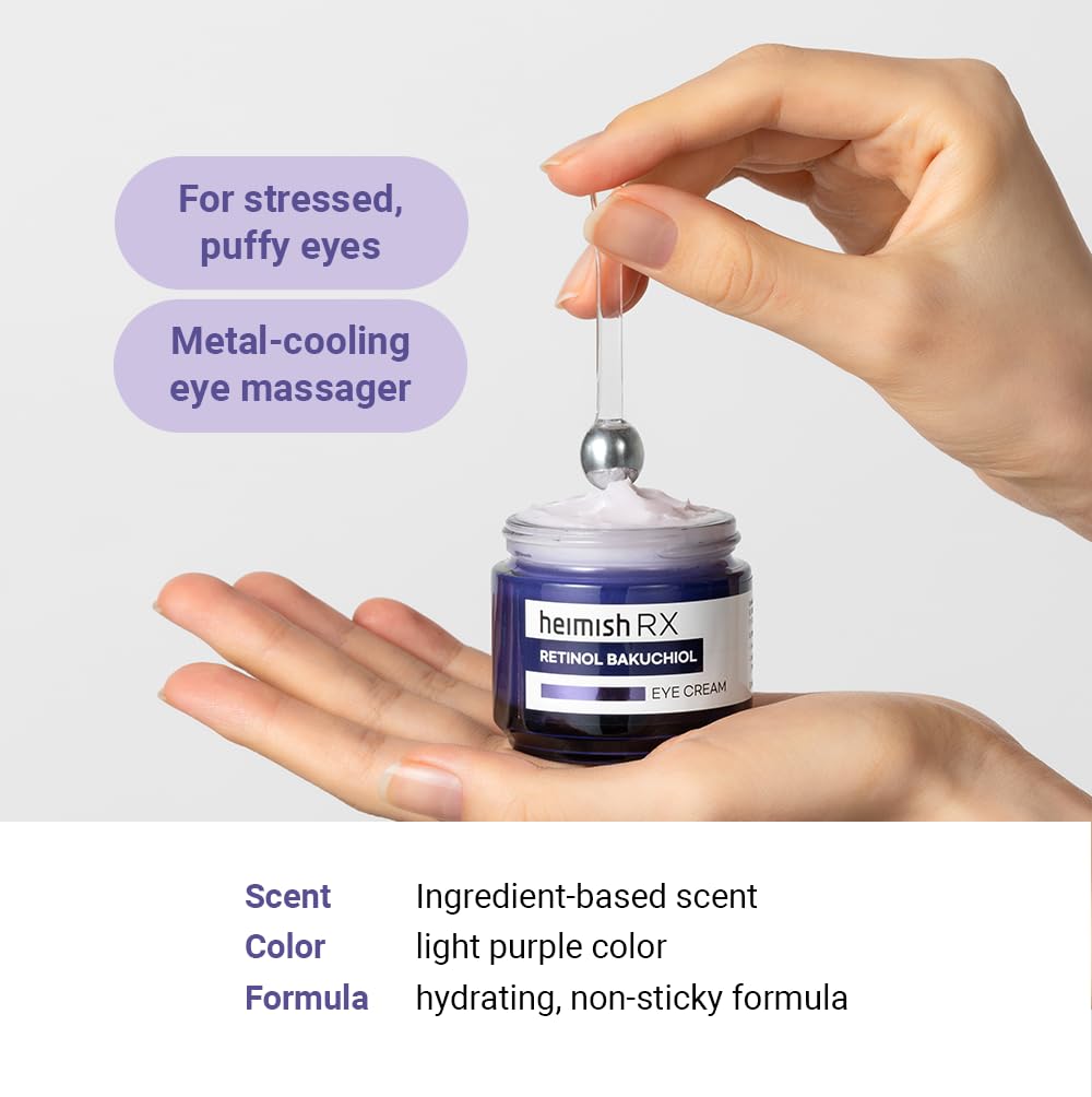 HEIMISH RX Retinol Bakuchiol Eye Cream - Daily Eye Cream for Anti Aging, Firming, Anti Wrinkle, Hydrating with Retinol, Non-greasy Formula, Korean Skincare, 30ml (1.01 fl. oz)