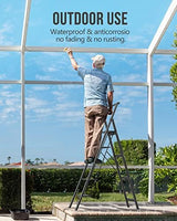 WOA WOA 5 Step Ladder, Ladders for Home, Anti-Slip Pedals, Aluminum Step Stool Foldable, Lightweight to Move, Ease of Storage, Reach 10ft for Closet Kitchen Library, Hold 300lbs - Black