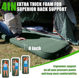 Self Inflating Sleeping Pad for Camping, 4" Extra-Thick Memory Foam Camping Mattress with Electric Pump, Fast Inflate & Deflate,9.5 R-Value Insulated Camping Pad for Car Travel Tent Cot, Green