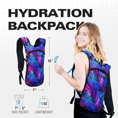 Sojourner Rave Hydration Pack - Hydration Backpack - Hydropack with 2L Bladder - Water Backpack for Festivals, Hiking, Running, Biking and More