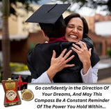 The Dream Chaser Compass in Wooden Box - 2025 Graduation Gifts for Him, College, High School, Birthday Gift Idea for Son, Boys, Daughter - Greeting Card Included, Inspirational, Motivational Present