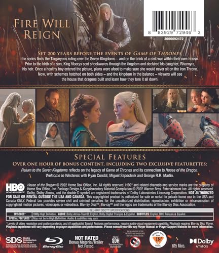 House of the Dragon: The Complete First Season (Blu-ray)
