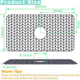 AWOKE Sink Protectors for Kitchen Sink - 26"x 14" Sink Mat - Heat-resistant Easy-clean Silicone Sink Mat - for Protection of Stainless Steel Sink - with Center Drain (Grey),Kitchen Sink Accessories