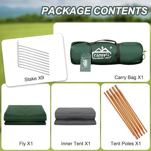 1 Person Tent for Camping Hiking Mountain Hunting Backpacking Tents 4 Season Resistance to Windproof Rainproof and Waterproof