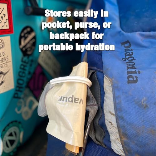 Vapur Flexible, Collapsible Wide Mouth Anti-Bottle with Detachable Carabiner, 34 Ounce, Night Blue, Pack of 2