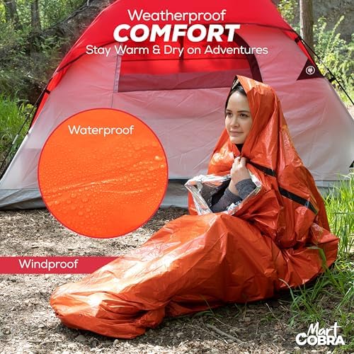 Emergency Sleeping Bag for Survival Gear and Supplies 3-Pack Life Bivy Sack Waterproof Mylar Emergency Blankets for Survival Kit Car Camping Gear Hiking Tac Bivvy Go Bag Supplies Sleep Sacks Shelter