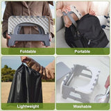 Portable Toilet for Adults, Folding Camping Toilet with Lid & Solidifier, Emergency Seat for Limited Mobility, Compact Potty for Home, RV & Travel, Anti-Slip Design (Black)