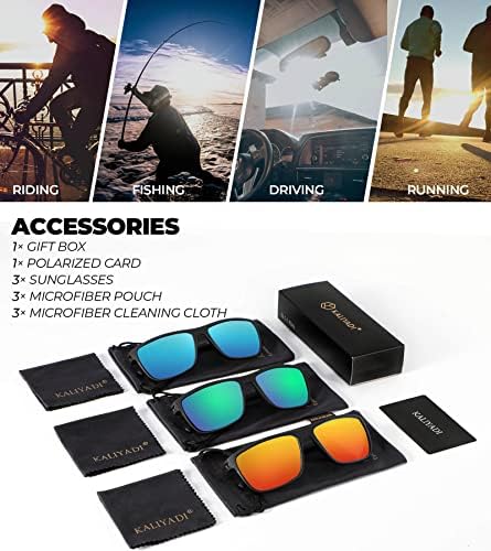 KALIYADI Polarized Sunglasses for Men, Lightweight Sun Glasses with UV Protection for Driving Fishing Golf