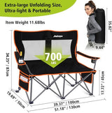 Camping Chairs Oversized Camping Chair Portable Lawn Chair Double Camping Chair for Adults Heavy Duty Folding Chair Support 700LBS with Big Side Organizer Pockets for Camping/Car Trunk/Beach/Campfires