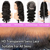 30 Inch Body Wave Lace Front Wigs Human Hair 13x6 HD Lace Front Wigs Human Hair Pre Plucked Brazilian Human Hair Wigs for Women 180 Density Glueless Lace Frontal Wigs Human Hair Black Body Wave Wig