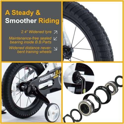 RoyalBaby Kids Bike EZ Freestyle Training Free Balance to Pedal Easy Learning Bicycle, 12-18 Inch for Toddlers to Big Kids