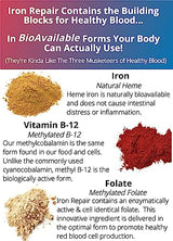 Iron Repair Plus Heme Iron Supplement, Best Absorption Gentle on Stomach, Monash Low FODMAP, Raise Hemoglobin & Ferritin for Women, Teens & Pregnancy Methylated B-12 & Folate, 90 Gelatin Capsules