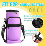 Nuovoware Water Bottle Carrier Bag,25oz/40oz/64oz Bottle Pouch Holder,Adjustable Shoulder Hand Strap 2 Pocket Sling Neoprene Sleeve Sports Accessories for Hiking Travelling Camping