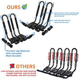 Kayak Roof Rack 2 Pairs J-Bar Carrier Holder for Canoe, SUV, Cars, Truck, Surf Ski, Car Top Mount Racks for Trip, Set of 4