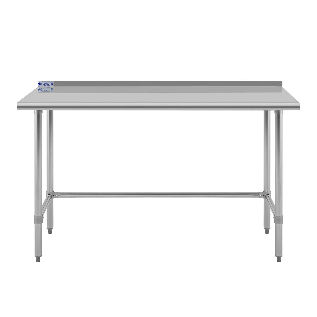 Hally Open Base Stainless Steel Table 30 x 60 Inches, NSF Commercial Heavy Duty Prep & Work Table with Backplash and Galvanized Legs for Restaurant, Home and Hotel