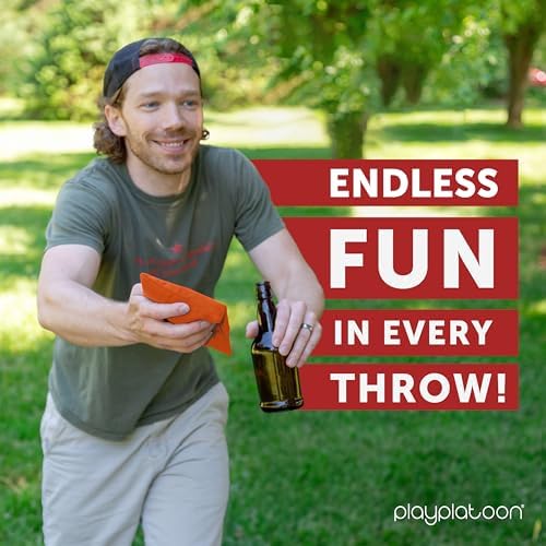 Play Platoon Cornhole Bags Weather Resistant- Set of 8 Regulation Bean Bags for Tossing- Official Professional Size & Weight Corn Hole Bags Two Color All Weather Cornhole Beans Bag Set with Tote Bag