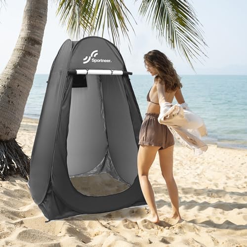 Sportneer Pop Up Privacy Shower Tent, Portable Changing Room Pop Up Changing Tent 75inches x 47inches x 47inches Shower Tent with Carry Bag for Camping & Beach, Easy Set Up, Foldable