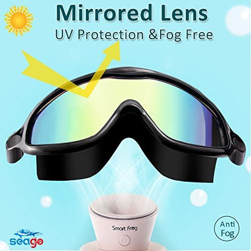 Seago Swim Goggles 2 Pack Anti-Fog Anti-UV Wide View Swimming Goggles for Kids 3-15