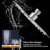 NearMoon Rain Shower Head, Ultra-Thin Design-Pressure Boosting, Awesome Some Experience, High Flow Stainless Steel Rainfall Head (8 Inch,Brushed Nickel)