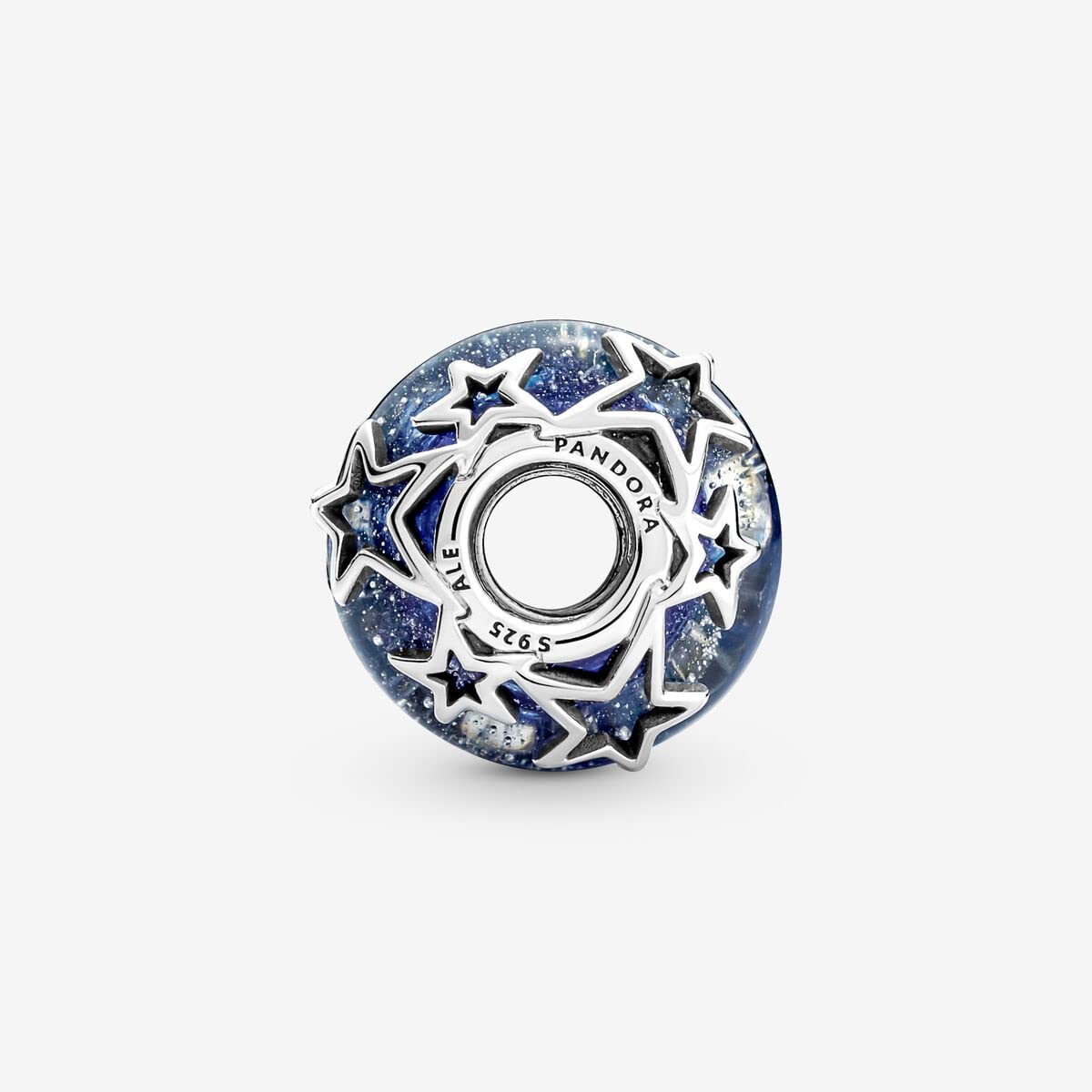 PANDORA Galaxy Blue & Star Murano Charm - Bracelet Charm for PANDORA Moments Bracelets - Stunning Women's Jewelry - Gift for Women - Made with Sterling Silver - With Gift Box